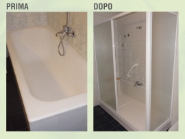 easy doccia prima e dopo. la vasca e la doccia dopo l'intervento