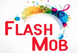 locandina con scritto flash mob