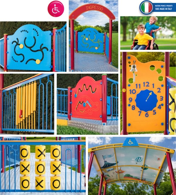 pannelli sensoriali parco giochi disabili