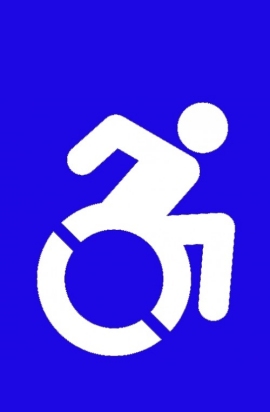 logo con disabile in carrozzina