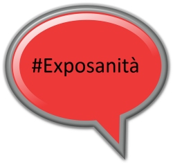 fumetto con scritto #Exposanità