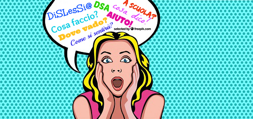 donna a cartone animato con bocca aperta da sorpresa