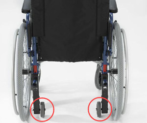 particolare ruote carrozzina per passaggi stretti 