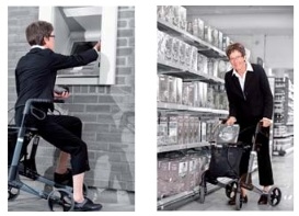 esempi delle modalità di utilizzo del deambulatore Topro Viva 7 da parte di una signora anziana