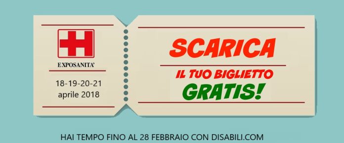 fac simile di biglietto con termini per richiedere ingresso gratis a exposanità