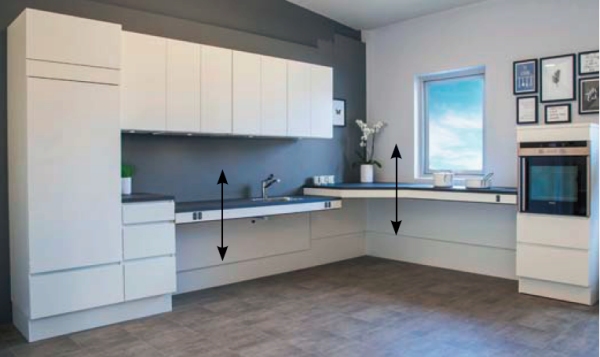 piani cucina regolabili