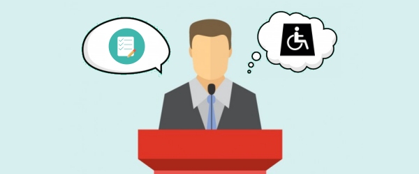 politico che parla di una lista e nel frattempo pensa alle persone disabili