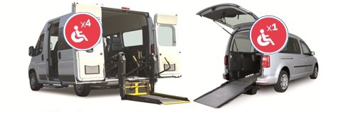 due mezzi alletiti per trasporto disabili