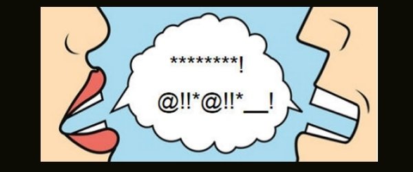 offese disabili: fumetto con due bocche che si scambiano insulti