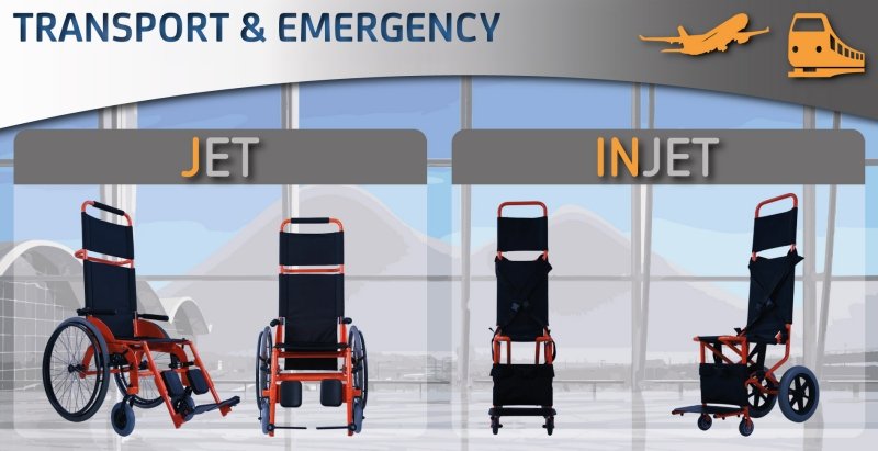 carrozzina per trasporto disabili