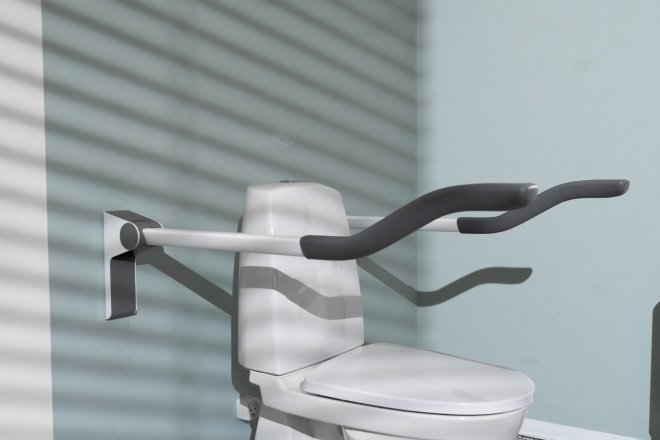 Maniglione bagno disabili ribaltabile e regolabile in altezza per sollevarsi dal wc bracciolo wc disabili