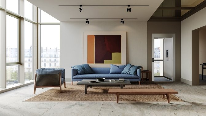 ascensore per carrozzine in un interno di un attico