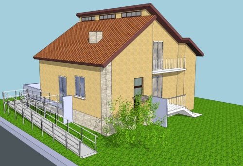 grafica di una casa con rampa