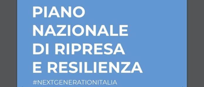 copertina con scritto piano nazionale ripresa e resilienza