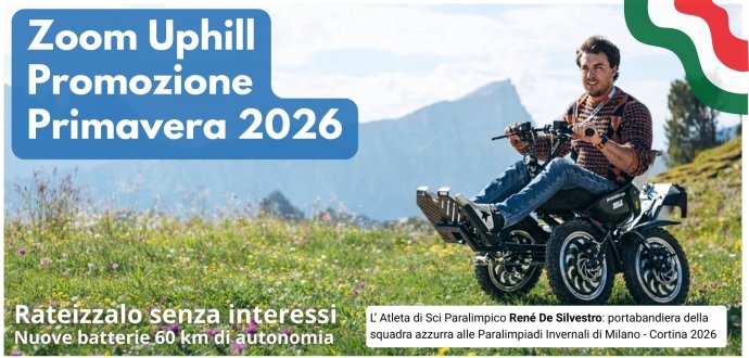 l'atleta paralimpico Renè de Silvestro  abordo del quad disabili Zoom