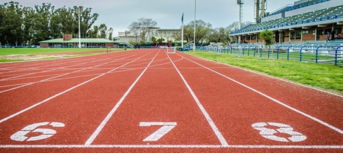 dettaglio di una pista di atletica
