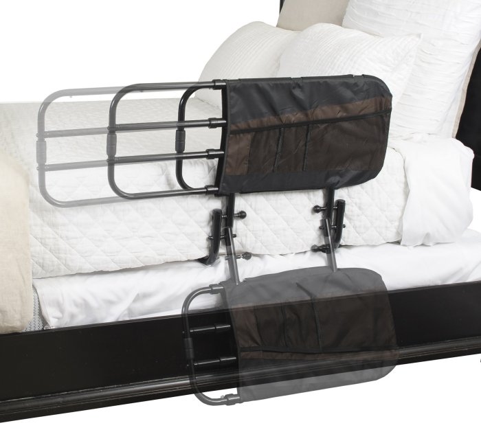 Spondina letto anticaduta e supporto per alzata di anziani e disabili (più accessori) sponda letto richiudibile1