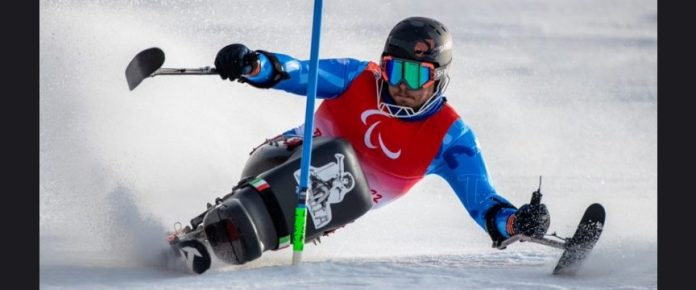 Renè De Silvestro durante la discesa slalom. foto Mauro Ujetto/CIP