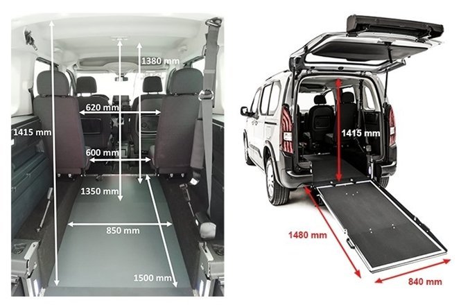 schema con misure interne del Proace