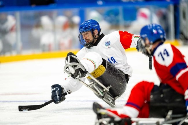 un momento della gara di para ice hockey. foto di  Mauro UjettoCIP