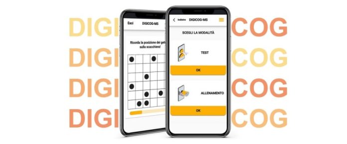 smartphone con schermata della app DIGICOG-MS