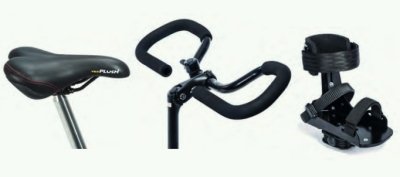 sella, manubrio e supporto piedi per bici