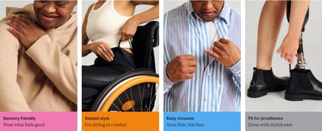 categorie di vestiti adattivi sul sito zalando