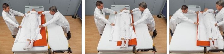 fasi dello spostamento laterale di una persona allettata