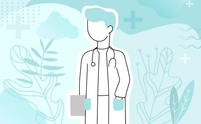 grafica che rappresenta un medico con camice