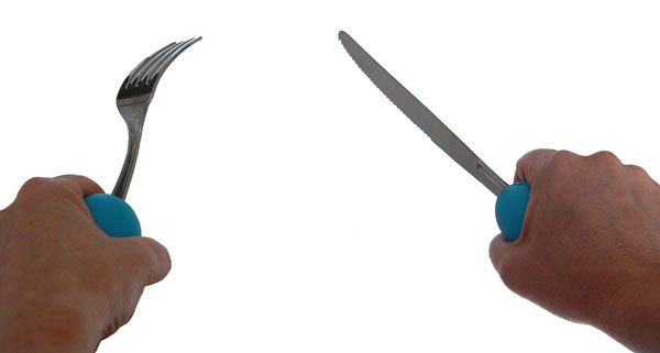 posate con impugnature ingrossate