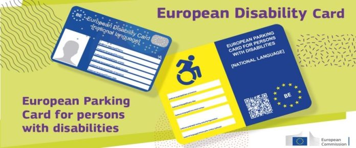 grafica di disability card e contrassegno europeo