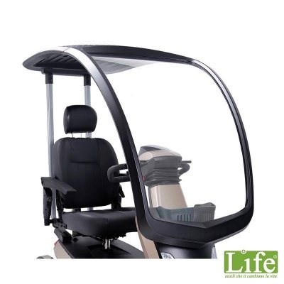 Scooter elettrico a 4 ruote per anziani e disabili con tettuccio removibile scooter elettrico anziani tettuccio1 2