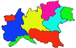 cartina politica Italia settentrionale