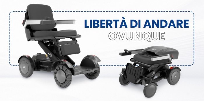 carrozzina elettrica aperta e chiusa