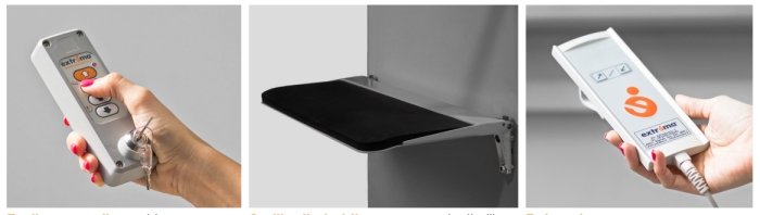 dettagli servoscala disabili: telecomando, seggiolino e 