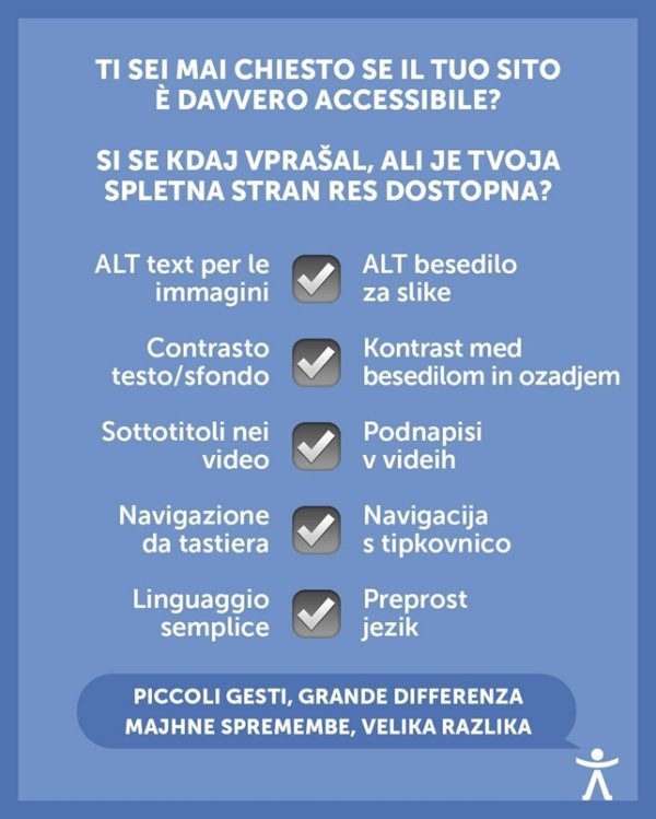 tabella con 5 consigli per siti web accessibili