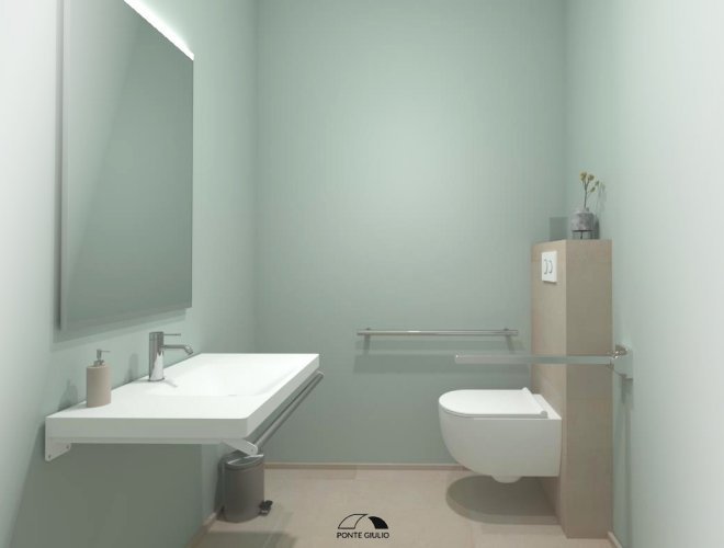 render di un bagno accessibile